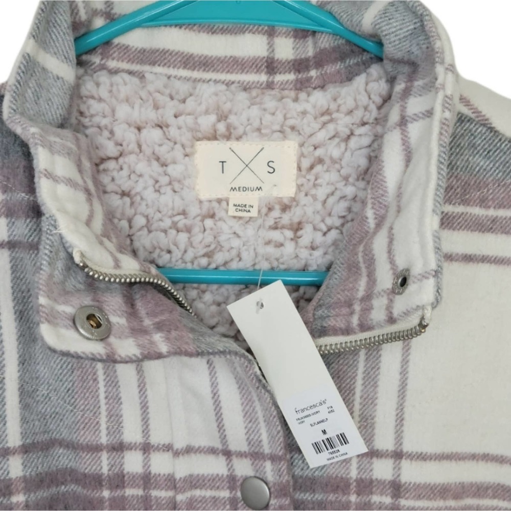 Francesca's T x S Brand Flannel and Sherpa Vest - Picture 3 of 3